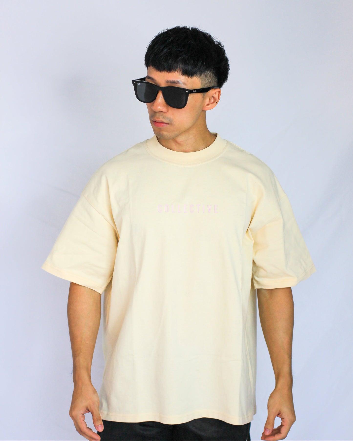 Butter Cream / Pink Classic Oversized Tee