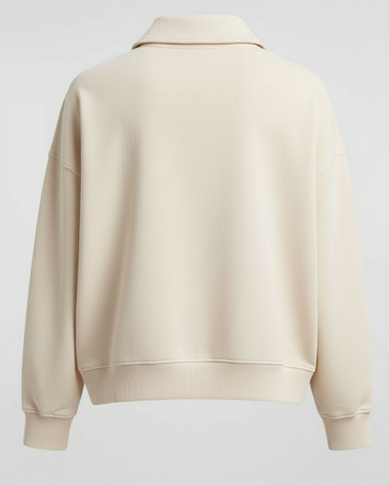 BUTTER CREAM CROPPED QUARTER ZIP