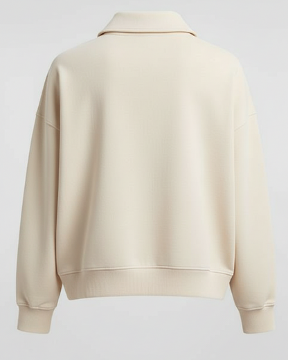 BUTTER CREAM CROPPED QUARTER ZIP