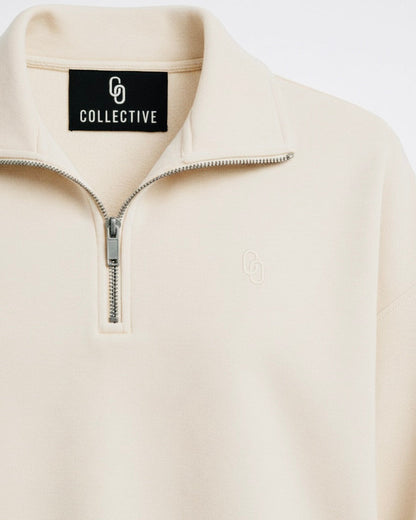 BUTTER CREAM CROPPED QUARTER ZIP