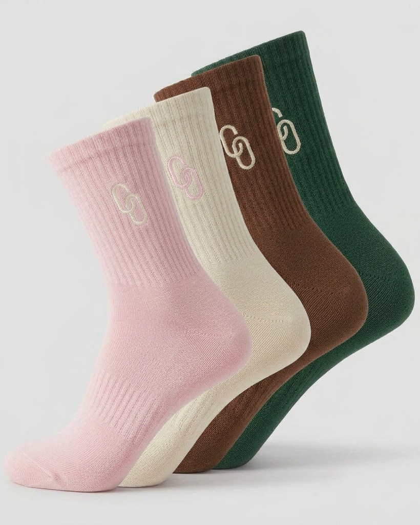 4 PACK - PADDED CREW SOCKS