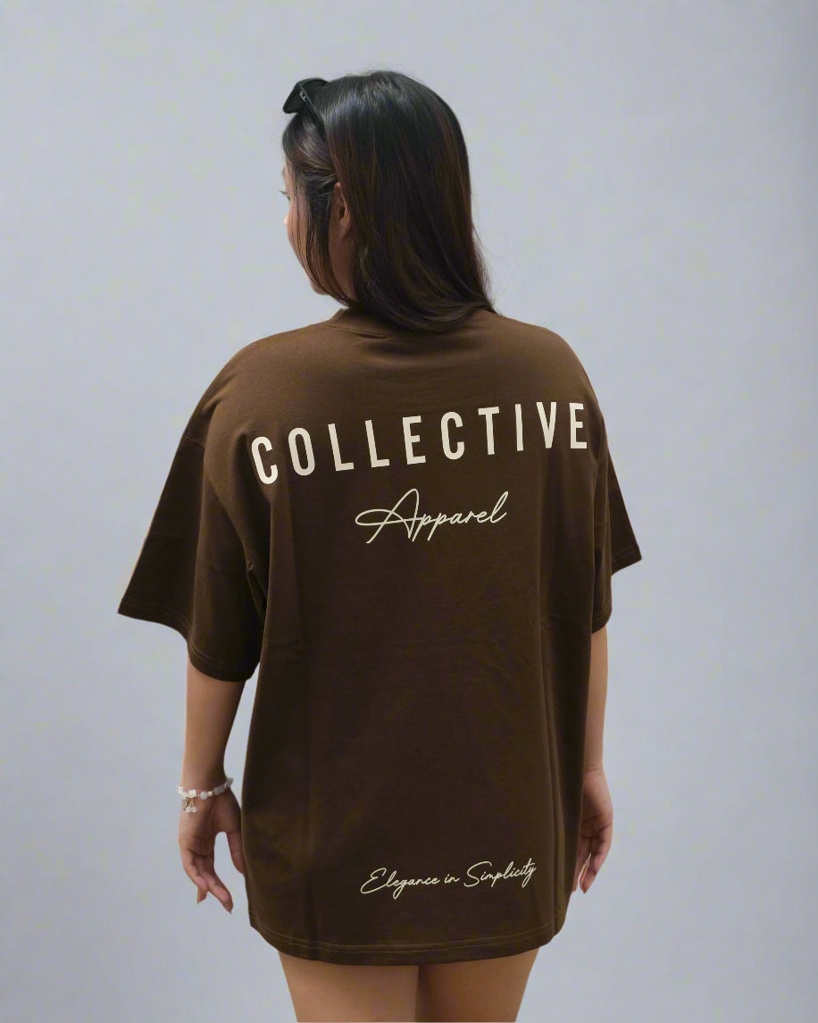 Mocha brown / Cream Oversized Tee