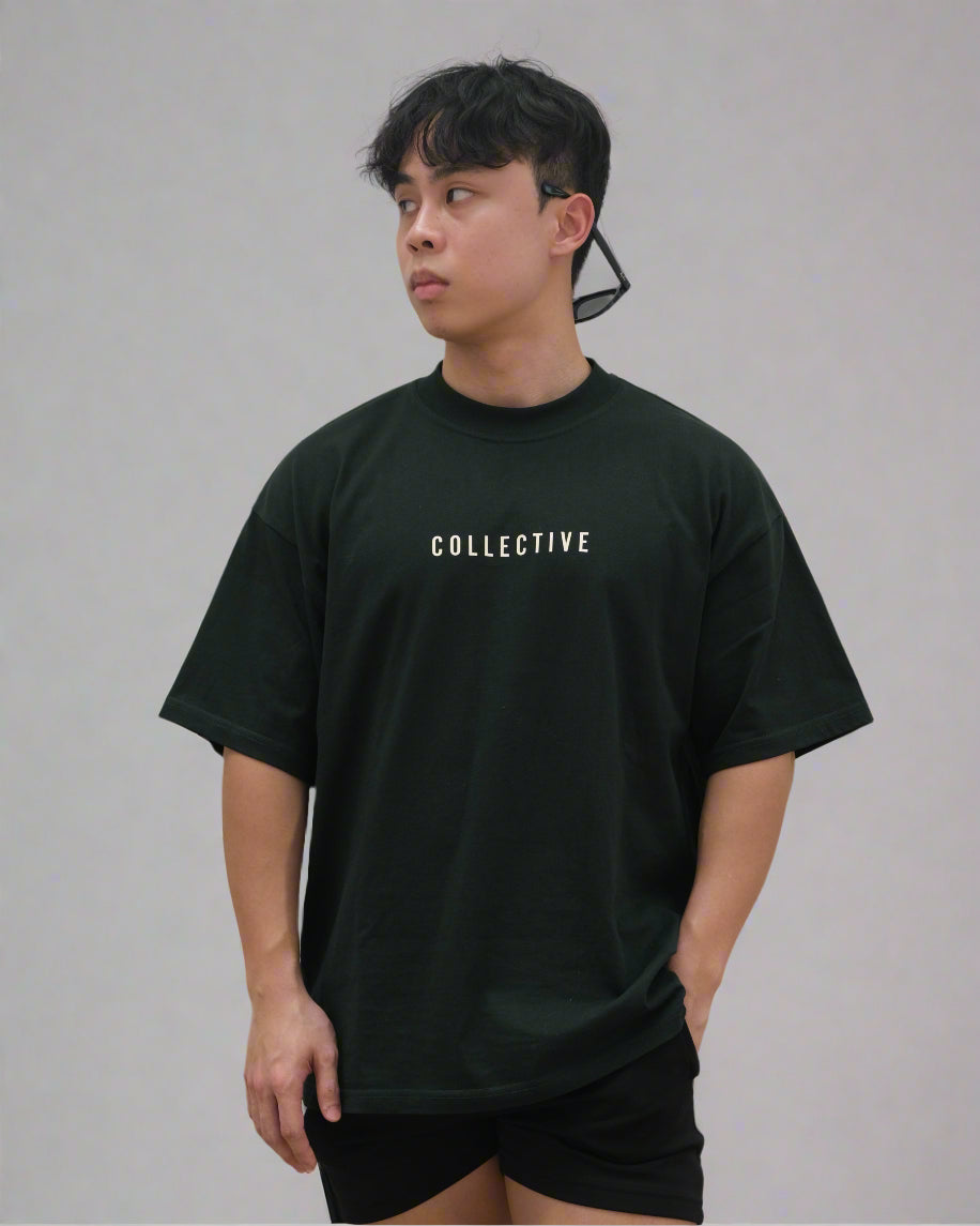 Forest green / Cream Oversized Tee