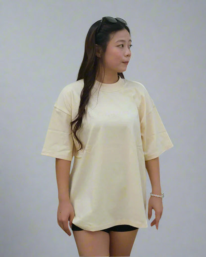 Butter Cream / Pink Oversized Tee