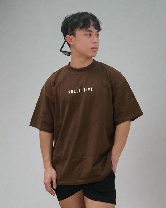 Mocha brown / Cream Oversized Tee