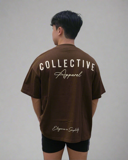 Mocha brown / Cream Oversized Tee