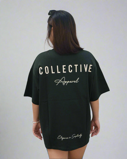 Forest green / Cream Oversized Tee